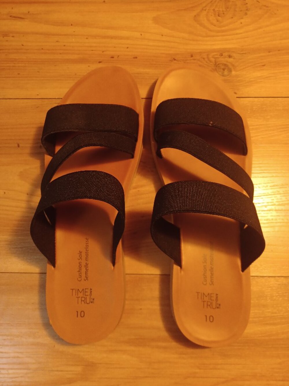 Time & Tru Women's Elastic Strap Sandales